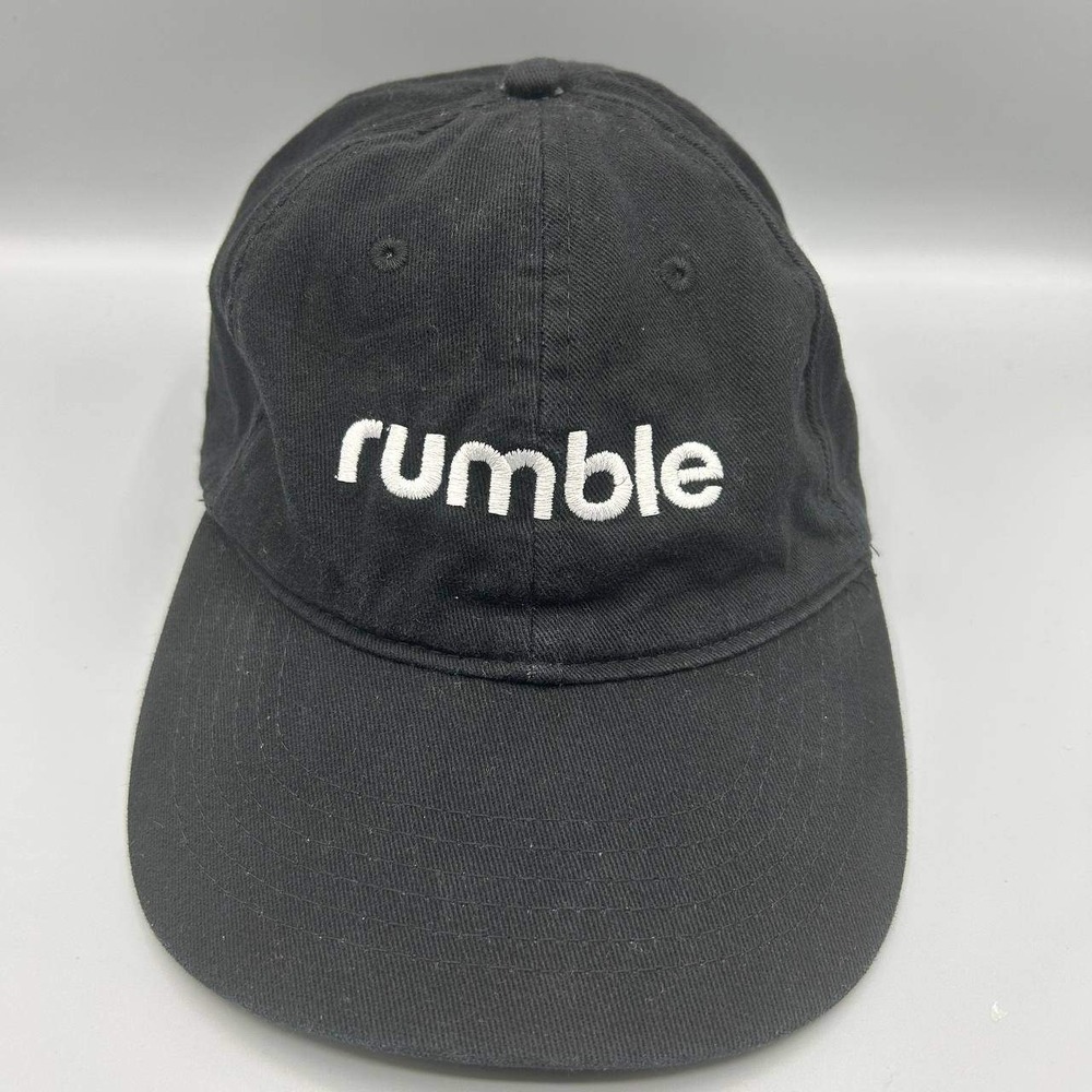 Rumble Hat Men Black Embroidered Apollo Strap Back Cap